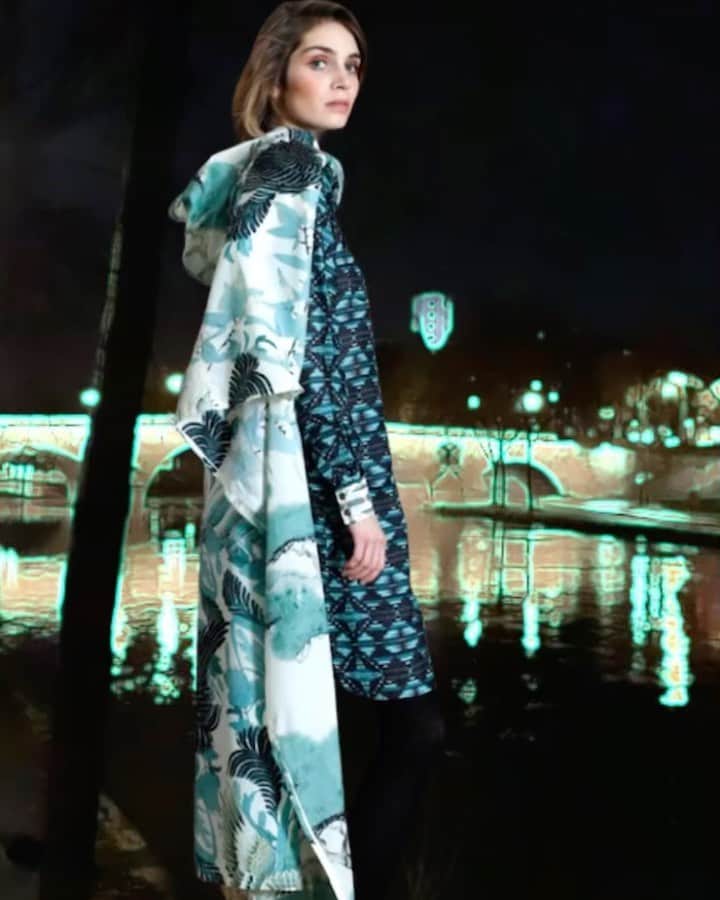 のインスタグラム：「mimi Liberté PF21  presented physically at our Michel Klein Paris showroom and digitally through Joor with Zoom appointments available upon request  infos @fct.fashion #mimiliberté #michelklein #online #PF21  #PFW  #farwest #northpole #travellingthroughtheworld  #shearling #suede #silk #cotton #cashmere #prints #embroidery #colors #mimi Liberté #michelklein  Photographed by @micheleblochstuckens  Model @romanegreze  Hair @carolinebufalini_hair  Makeup @aline_schmitt_1  Creative director @capucinesafyurtlu」