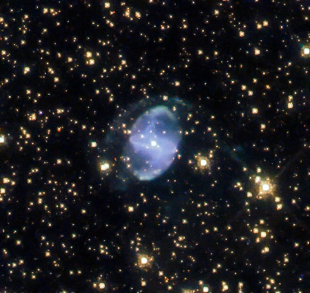 NASAさんのインスタグラム写真 - (NASAInstagram)「The life of a planetary nebula is often chaotic, from the death of its parent star to the scattering of its contents far out into space. Captured here by @NASAHubble, ESO 455-10 is one such planetary nebula, located in the constellation of Scorpius (The Scorpion).   The oblate shells of ESO 455-10, previously held tightly together as layers of its central star, not only give this planetary nebula its unique appearance, but also offer information about the nebula. Seen in a field of stars, the distinct asymmetrical arc of material over the north side of the nebula is a clear sign of interactions between ESO 455-10 and the interstellar medium.   The interstellar medium is the material such as diffuse gas between star systems and galaxies. The star at the center of ESO 455-10 allows Hubble to see the interaction with the gas and dust of the nebula, the surrounding interstellar medium, and the light from the star itself. Planetary nebulae are thought to be crucial in galactic enrichment as they distribute their elements, particularly the heavier metal elements produced inside a star, into the interstellar medium which will in time form the next generation of stars.   Image credit: ESA/Hubble & NASA, L. Stanghellini  #nasagoddard #Hubble #space #science #astronomy #spaceimage #spacepic #nasa」1月31日 4時54分 - nasagoddard
