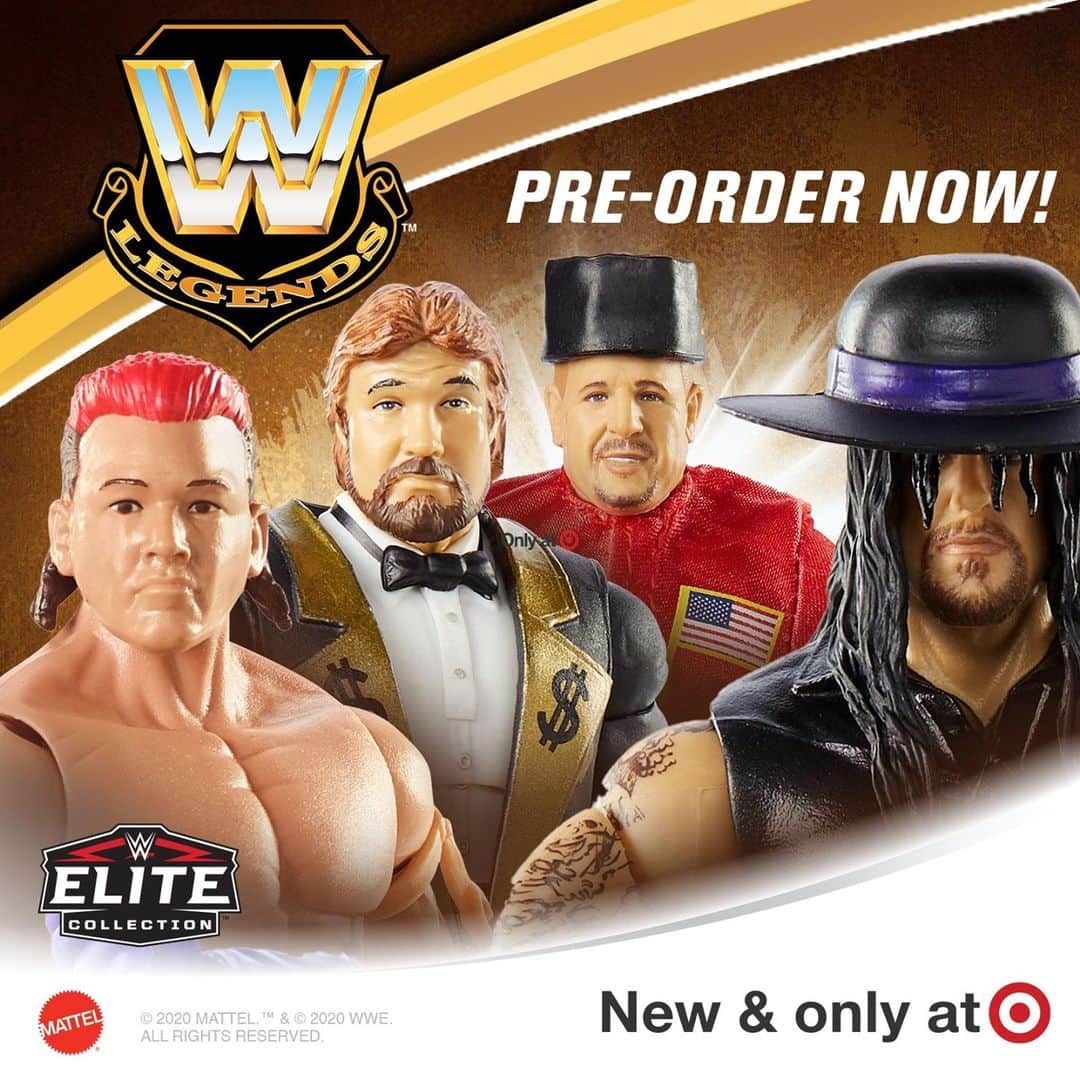 Mattelさんのインスタグラム写真 - (MattelInstagram)「Pre-Order WWE® Legends Series 9 action figures now at Target! It's Undertaker from 1994, Tatanka from his 1990 debut, Nikolai Volkoff from 1990, & Million Dollar Man available in both his classic black and classic silver suits joining the Elite Collection. The legacy lives on!」1月31日 5時00分 - mattel