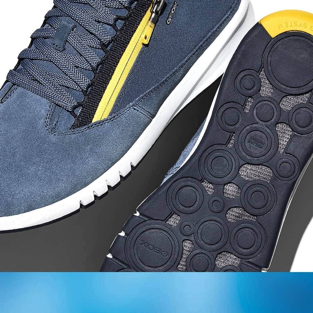 ジェオックスのインスタグラム：「Active. Savvy. Classic. Refined.   Take on the world with our new deep blue and grey hues. Here to elevate your everyday.  ​ ​​#geox #geoxshoes #ExpressYourWorlds」