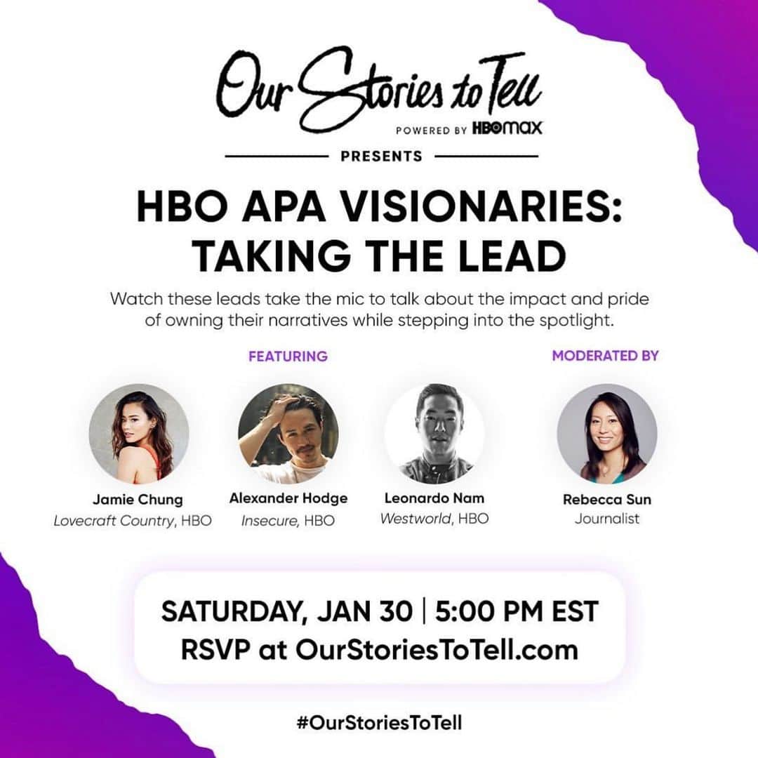ジェイミー・チャンのインスタグラム：「Our Sundance Virtual Panel. Lovely chat with @xrhodge @leonardo_nam @therebeccasun #ourstoriestotell @hbo @hbomax #hbovisionaries profile credit @dianawking Check it out if you can!」