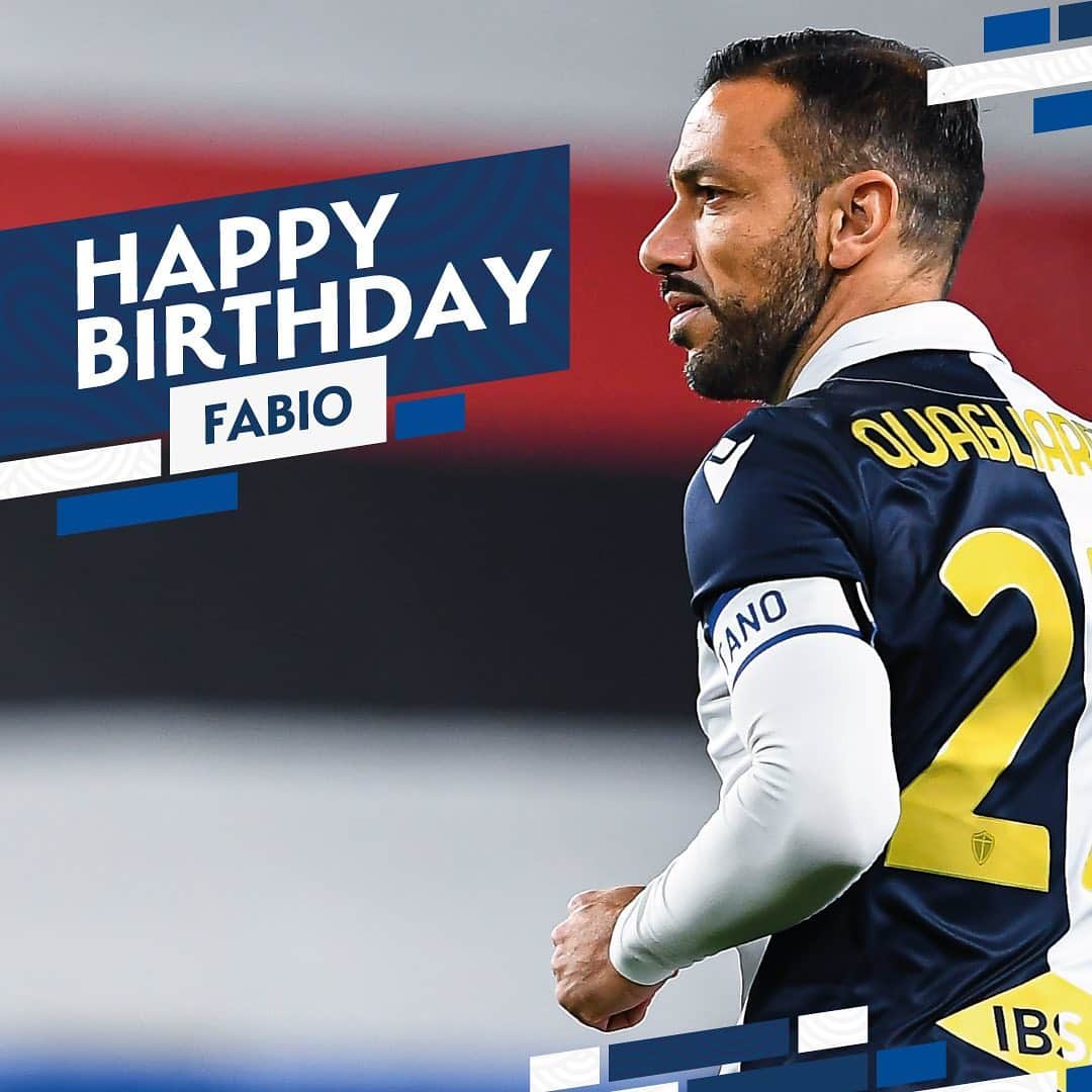 UCサンプドリアのインスタグラム：「Buon compleanno al nostro capitan #Quagliarella. 🎂3️⃣8️⃣🎉」