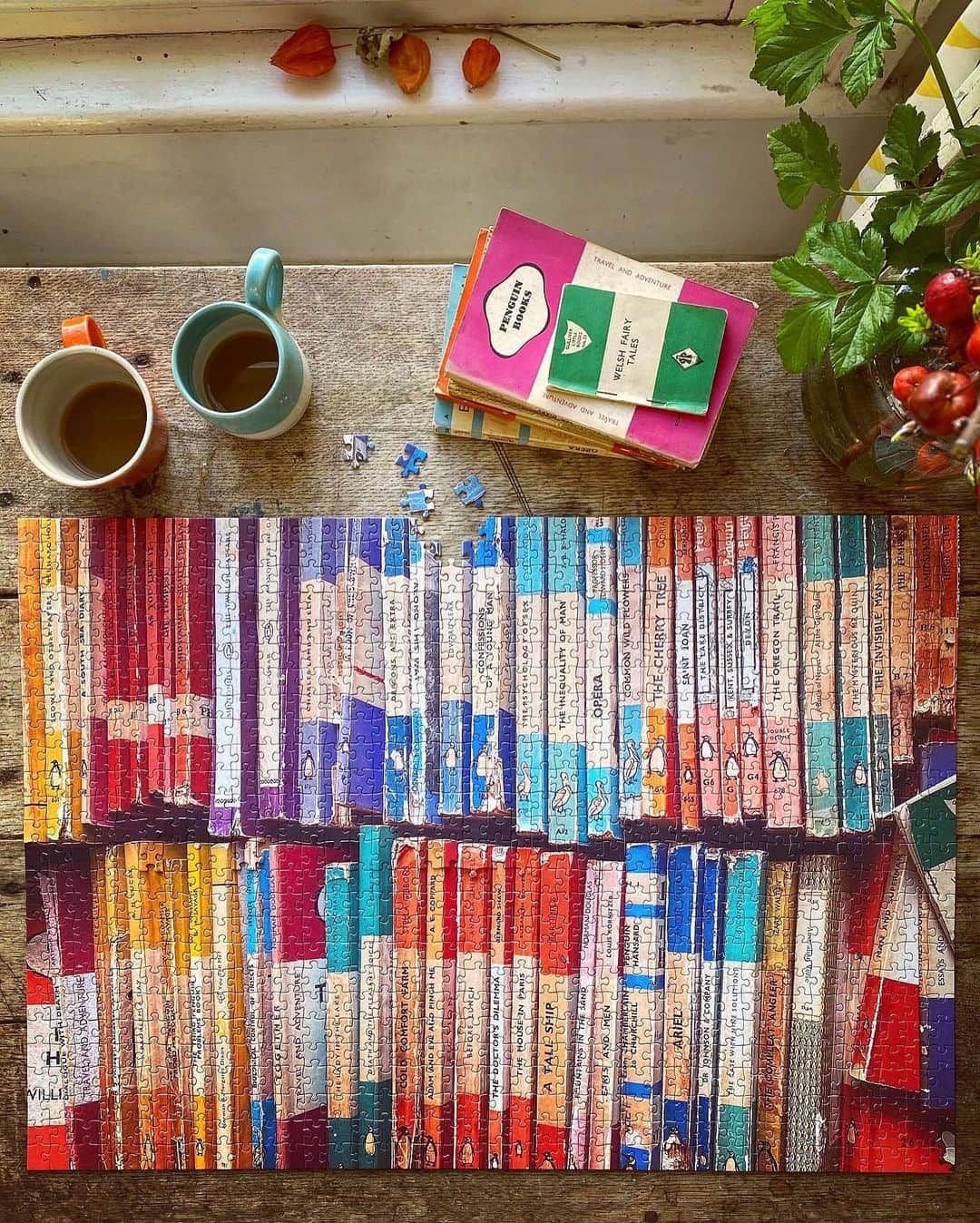 Tea and sittingさんのインスタグラム写真 - (Tea and sittingInstagram)「🧩📚💫So...this my new ‘Vintage Books Collection’ 1000 piece jigsaw puzzle which is now available to Pre Order in my shop ( I’ll be able to ship them out in about 3 weeks time as they’re currently being printed and boxed )... I’m completely obsessed with puzzles at the moment and after all your amazing support with my ‘Colourful Cotton Reels’ jigsaw which sold out SO quickly, I’ve decided to try to create an original, limited edition jigsaw each month! ( A printing of only 50 each time ) ** If you’d like this one, There’s a Direct Link in my bio to my online shop and also through the Swipe Up link in my Stories **  🧩 UPDATE: this Limited Edition is now Sold Out but there will be a new one available in March 🧩  #jigsaw #jigsaws #jigsawlover #puzzlesofinstagram #jigsawsofinstagram #puzzlelover #puzzlefever #lockdownjigsaws #5ftinfjigsaws」1月31日 16時54分 - 5ftinf