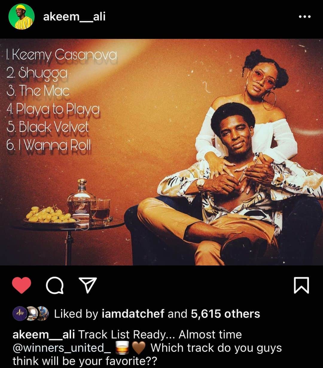 ルイス・ウィリアムスのインスタグラム：「What he said!!! It’s almost time to present y’all something new and fresh and nostalgic at the same time. @akeem__ali is on deck! Tap in now. @winners_united_」