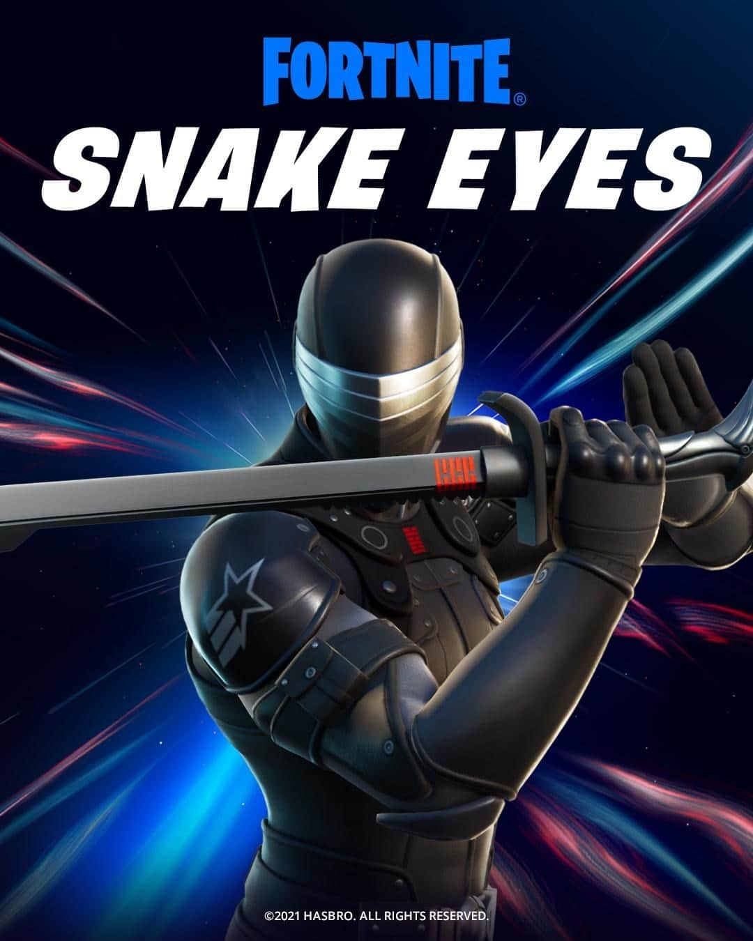 Hasbroのインスタグラム：「Name? Classified. Date of birth? Classified. Ninja Master? Verified. #SnakeEyes from @gijoe is the newest Hunter to come through the Zero Point! Grab his Set in the @Fortnite Shop now. 💥🐍👀   #GIJoe #Fortnite」