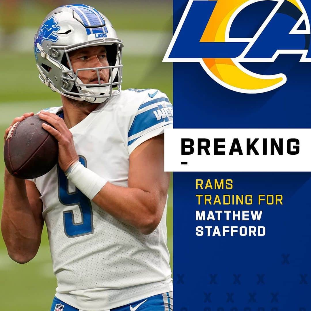 NFLさんのインスタグラム写真 - (NFLInstagram)「BREAKING: Lions trading Matthew Stafford to the Rams for Jared Goff, two first round picks, and a third round pick. (via @rapsheet) 📷: AP」1月31日 12時09分 - nfl