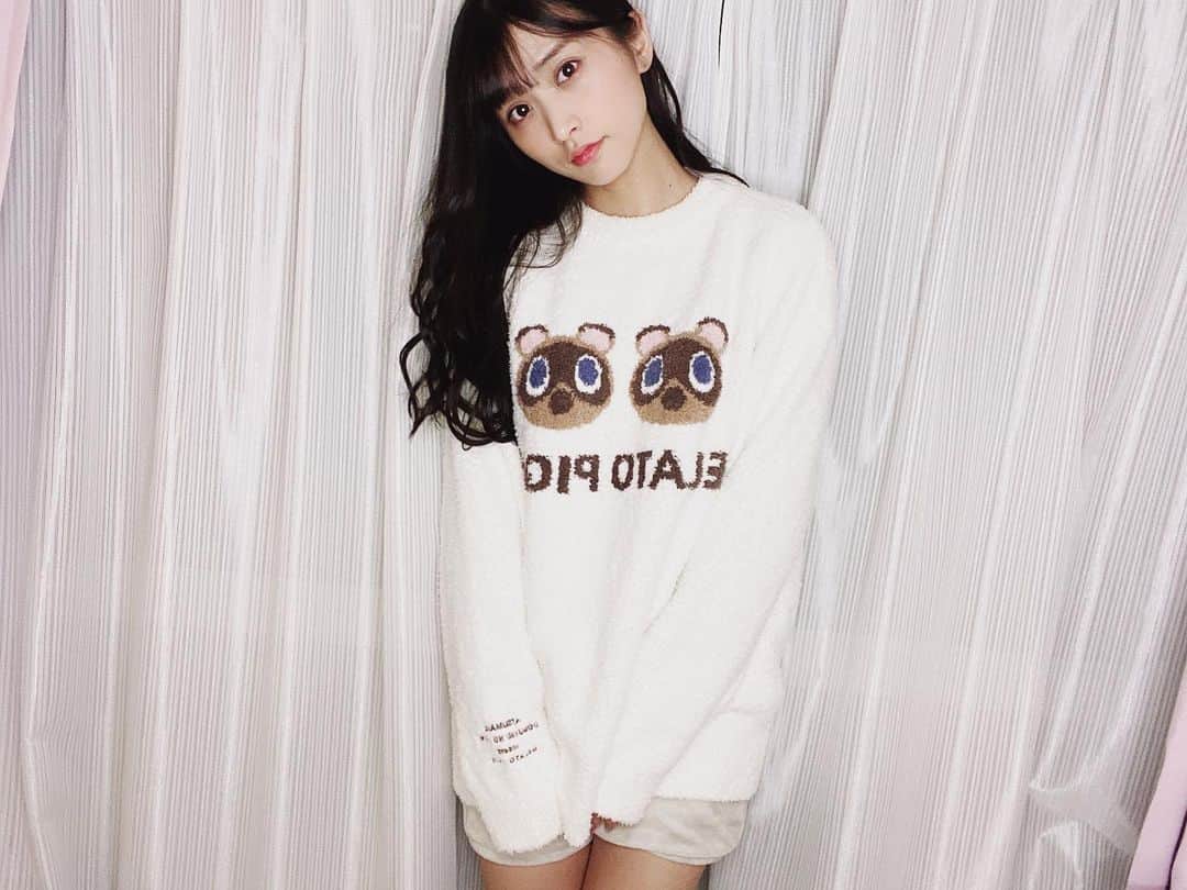 根岸愛のインスタグラム：「🐻🌲🐻 あつ森ジェラピケコラボ つぶまめちゃん可愛い🥰 #roomwear #gelatopique #あつ森 #ジェラピケ #あつ森ジェラピケコラボ #ルームウェア #部屋着」
