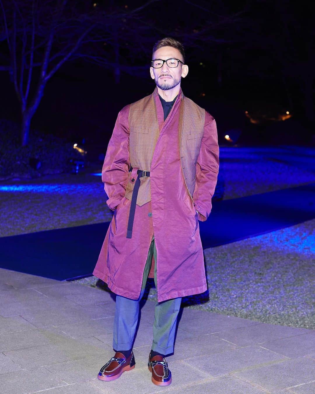 のインスタグラム：「Thanks for coming to kolor AW2021-22 Collection Runway Show.﻿ ﻿ ﻿ @hidetoshi_nakata_ @suzuki_gqjapan @yasumichimorita @daisuke_obana @shinichiosawa﻿ ﻿ ﻿ #kolor #kolorofficial #KLRFW21 #aw21 #parisfashionweek」