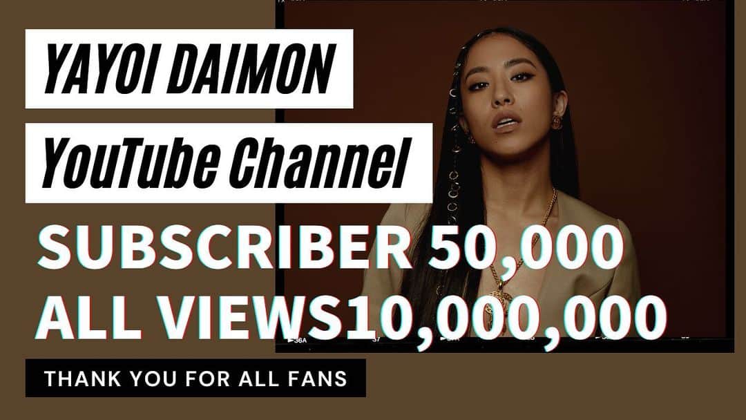 大門弥生のインスタグラム：「Thank y'all 😭🥳 50,000 Subscribers!!!! ． いつも応援ありがとう！ 5万人！！！ これからも楽しい事やっていきます。 ． #YouTube #チャンネル登録」