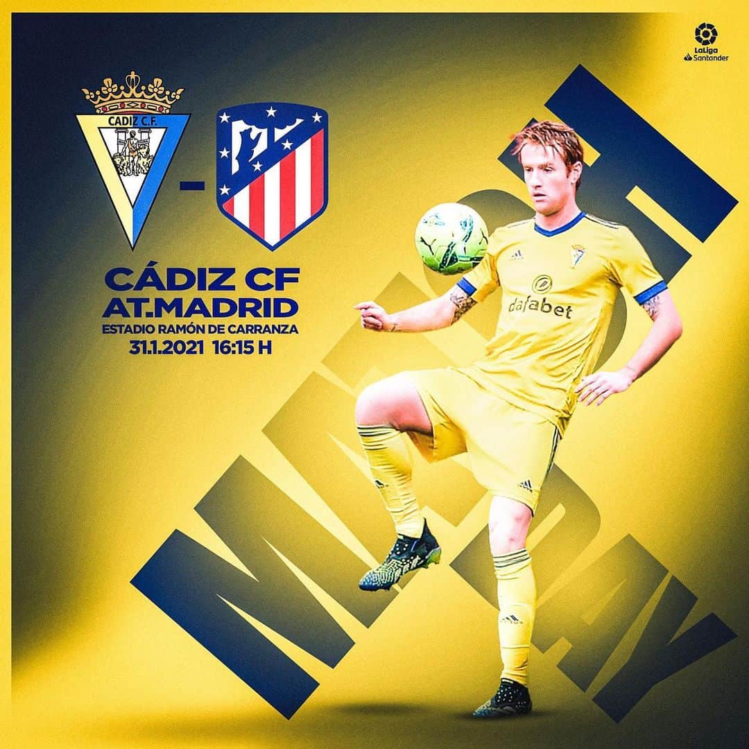 アレハンドロ・フェルナンデス・イグレシアスのインスタグラム：「Hoy toca ayudar desde fuera, pero con la seguridad de que haremos un gran partido! 💪  Cádiz💛💙  #Mehandichoqueelamarillo #AF8」