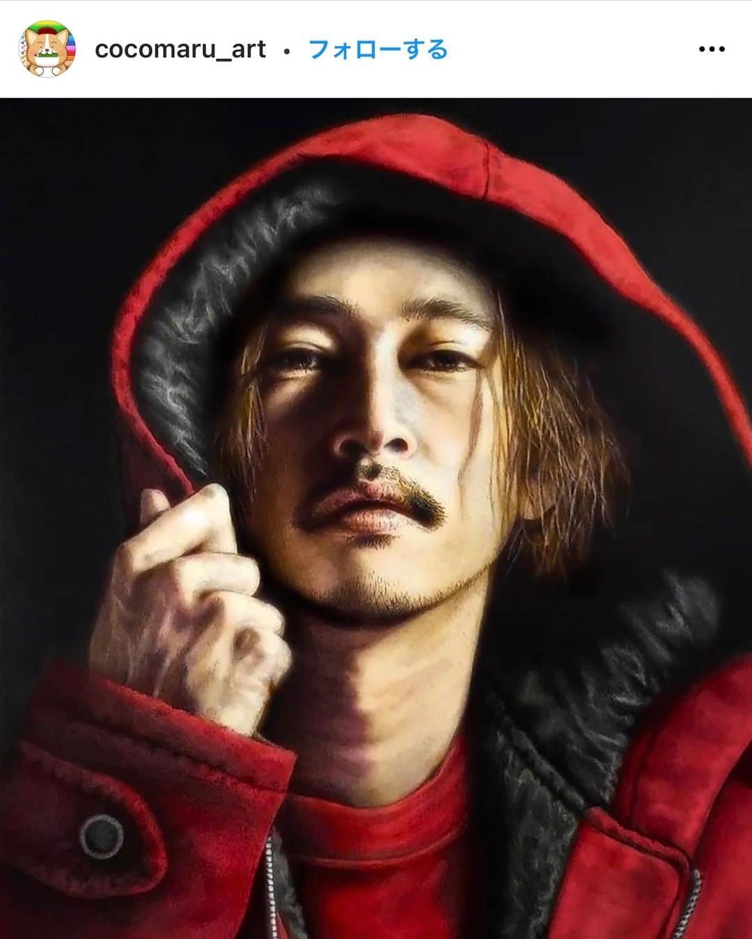 窪塚洋介のインスタグラム：「似顔絵を描いてくれた人を勝手に紹介する。Vol.1  ありがとう♪m(_ _)m」