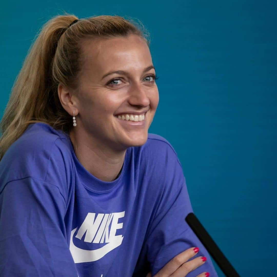 PetraKvitovaさんのインスタグラム写真 - (PetraKvitovaInstagram)「Virtual press conference vibes. I missed you guys 😀🎤 #ausopen」1月31日 20時55分 - petra.kvitova