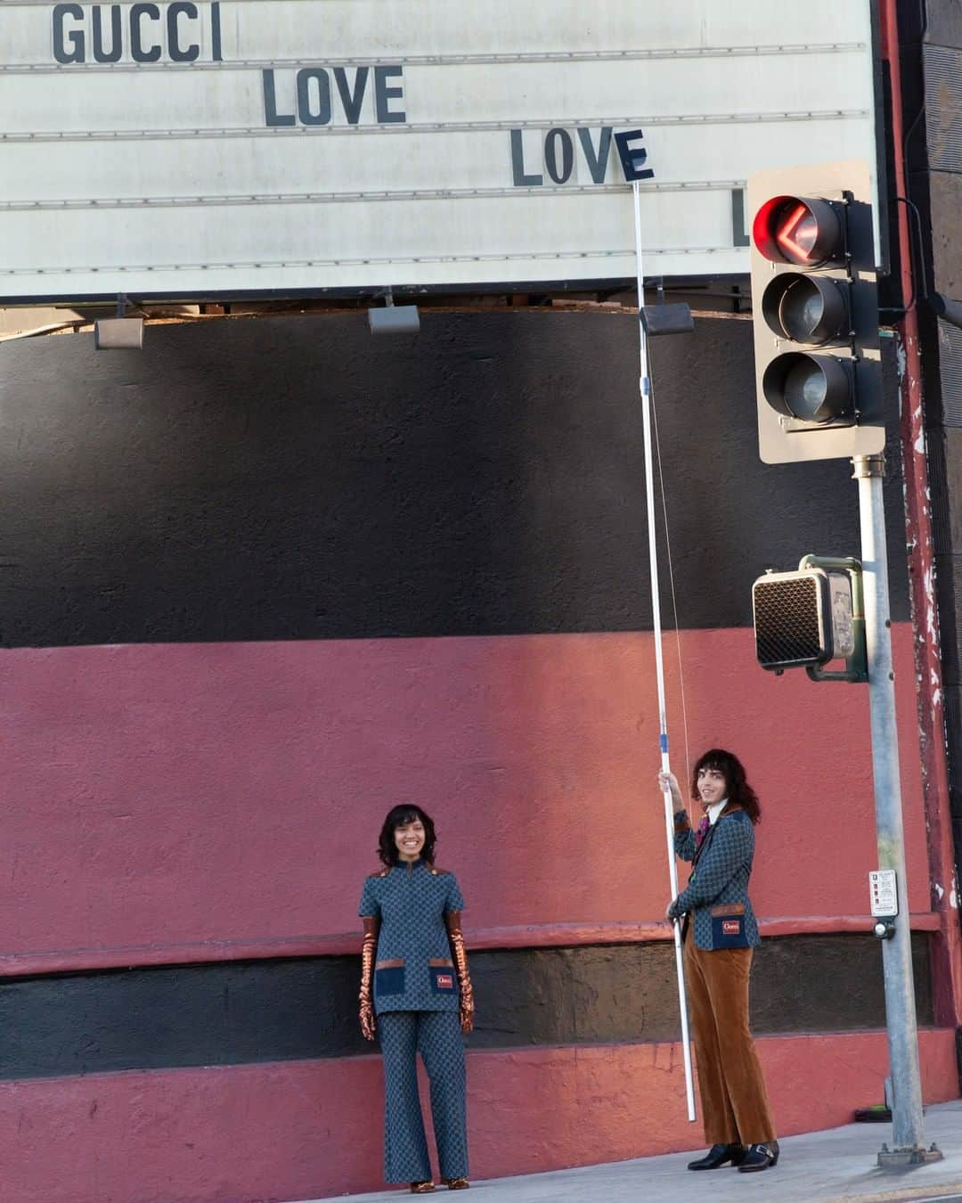 グッチさんのインスタグラム写真 - (グッチInstagram)「Shot in Los Angeles, @bradelterman captures love for Saint Valentine's Day for the debut of #GucciLoveLoveLove zine. Modeled on 70s-style fanzines, the images feature Gucci’s special lineup including GG denim pieces, seen in both images, designed by @alessandro_michele. Discover the collection through link in bio. #AlessandroMichele」1月31日 22時00分 - gucci