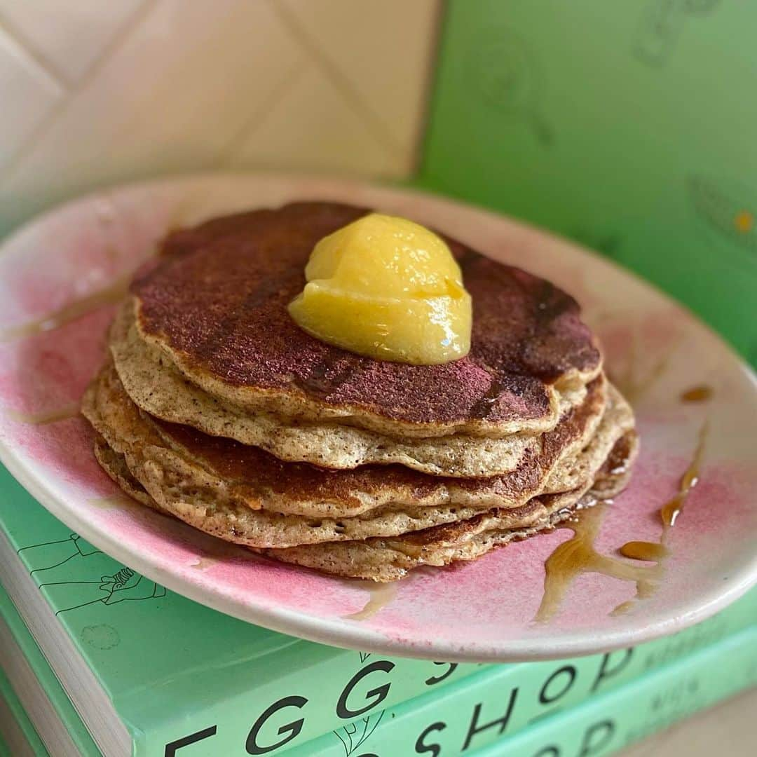 エッグショップさんのインスタグラム写真 - (エッグショップInstagram)「Ricotta pancakes with brown butter, lemon curd, New England maple syrup and a hint of raspberry」2月1日 0時39分 - eggshopnyc