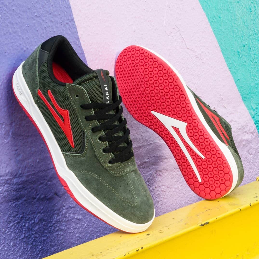ラカイリミテッドフットウェアのインスタグラム：「Atlantic in Charcoal/Flame Suede Available now at skate shops world wide and Lakai.com #Lakai #TheShoesWeSkate」