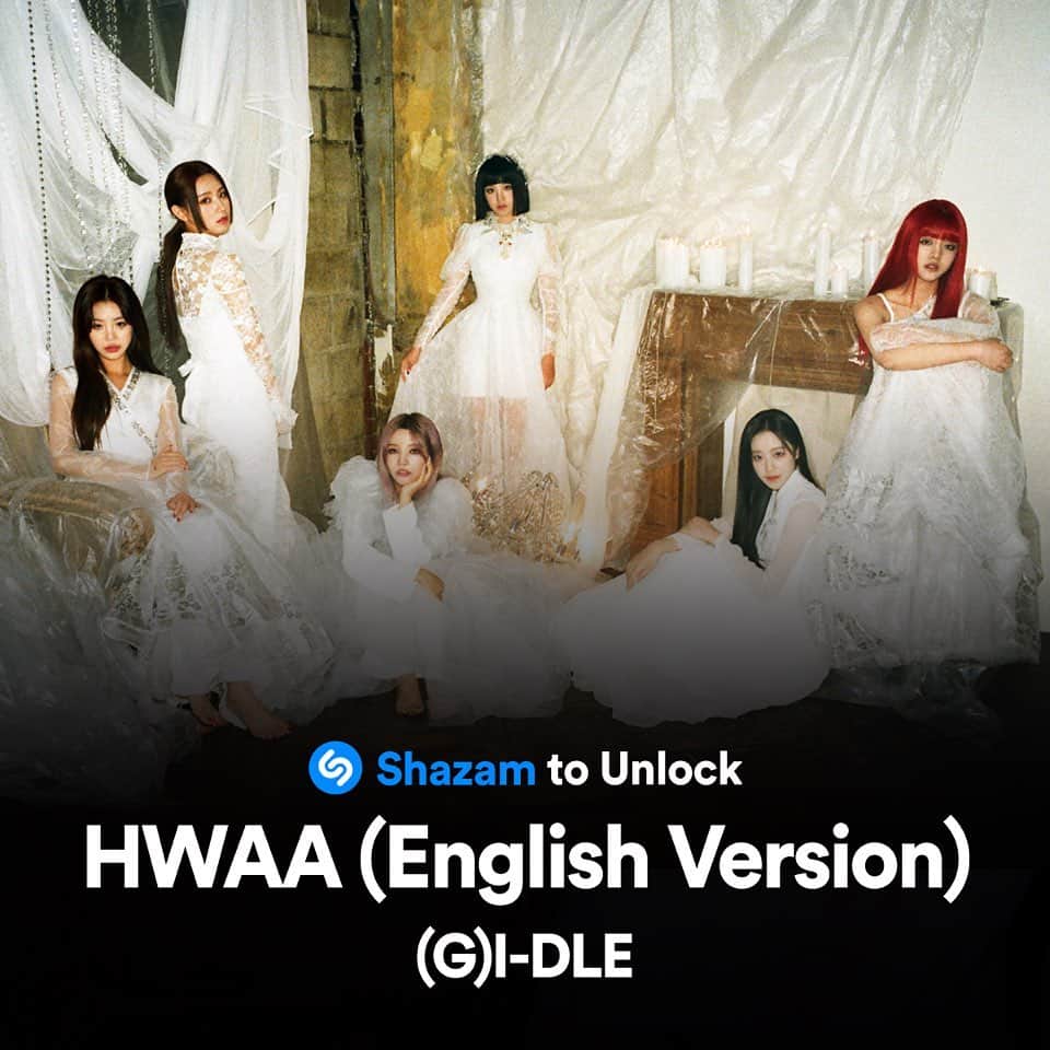 (G)I-DLEさんのインスタグラム写真 - ((G)I-DLEInstagram)「[📢] Hi NEVERLAND, Stream & @shazam '(G)I-DLE - HWAA (English Ver.)' to unlock the special video message from (G)I-DLE !!   #여자아이들 #GIDLE #화(火花) #HWAA」2月1日 11時10分 - official_g_i_dle