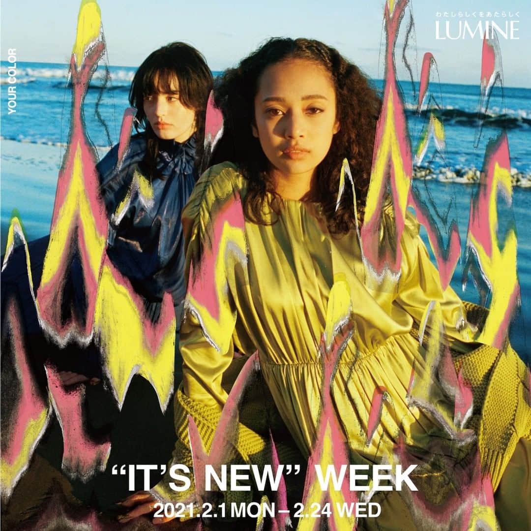 ルミネ公式のインスタグラム：「“IT'S NEW” WEEK 2021 S/S YOUR COLOR 2.1 MON-2.24 WED  人それぞれの個性=カラー。世の中を鮮やかに彩るファッションのカラー。 それぞれのカラーを尊重し合って、繋がって、みんなで生きる。  2021年は晴れやかな気持ちで、鮮やかに生きたい。  新しい時代が色彩豊かで、人間らしい心の豊かさを大切にする時代になることを祈って。  Creative direction & Fashion direction @takuyachiba Creative direction & Art direction @yagonaonori  Photo @picpicpiczo Styling @keikohitotsuyama Hair @yukoaoi Make-up @naomi_t_dakuzaku Producer @satorukomura @shunya_watanabe  Production @thousand_inc」