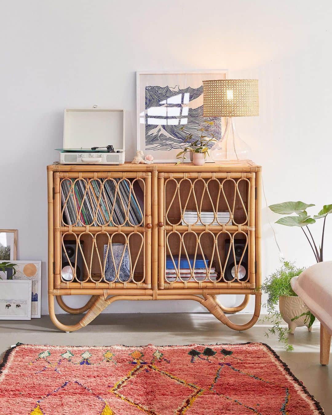 のインスタグラム：「Level up your space with the standout Melody Rattan Storage Cabinet, vintage-inspired piece with all the boho vibes. Shop it at the link in bio. #UOHome」
