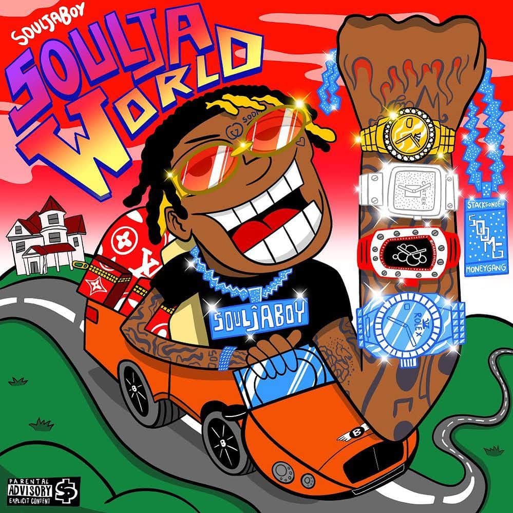 ソウルジャ・ボーイ・テレムのインスタグラム：「SouljaWorld drop at midnight 🕛 #souljaboy #souljaworld #applemusic #spotify #sodmg」