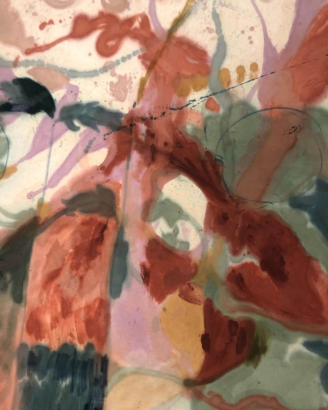 リエのインスタグラム：「Detail of Helen Frankenthaler painting, Jacobs Ladder, 1957 at the MoMA   #helenfrankenthaler #moma」