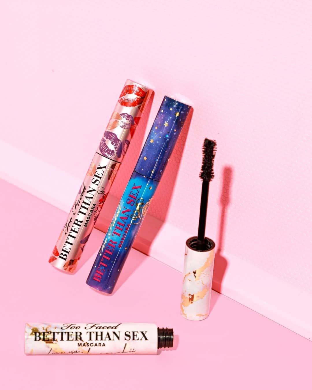 のインスタグラム：「The same lengthening & volumizing benefits you love - dressed up in limited-edition packaging, designed by your FAVE social stars! 🔥 Our NEW Better Than Sex Mascara designs are NOW available @sephora @macys and @nordstrom! #betterthansex #toofaced」