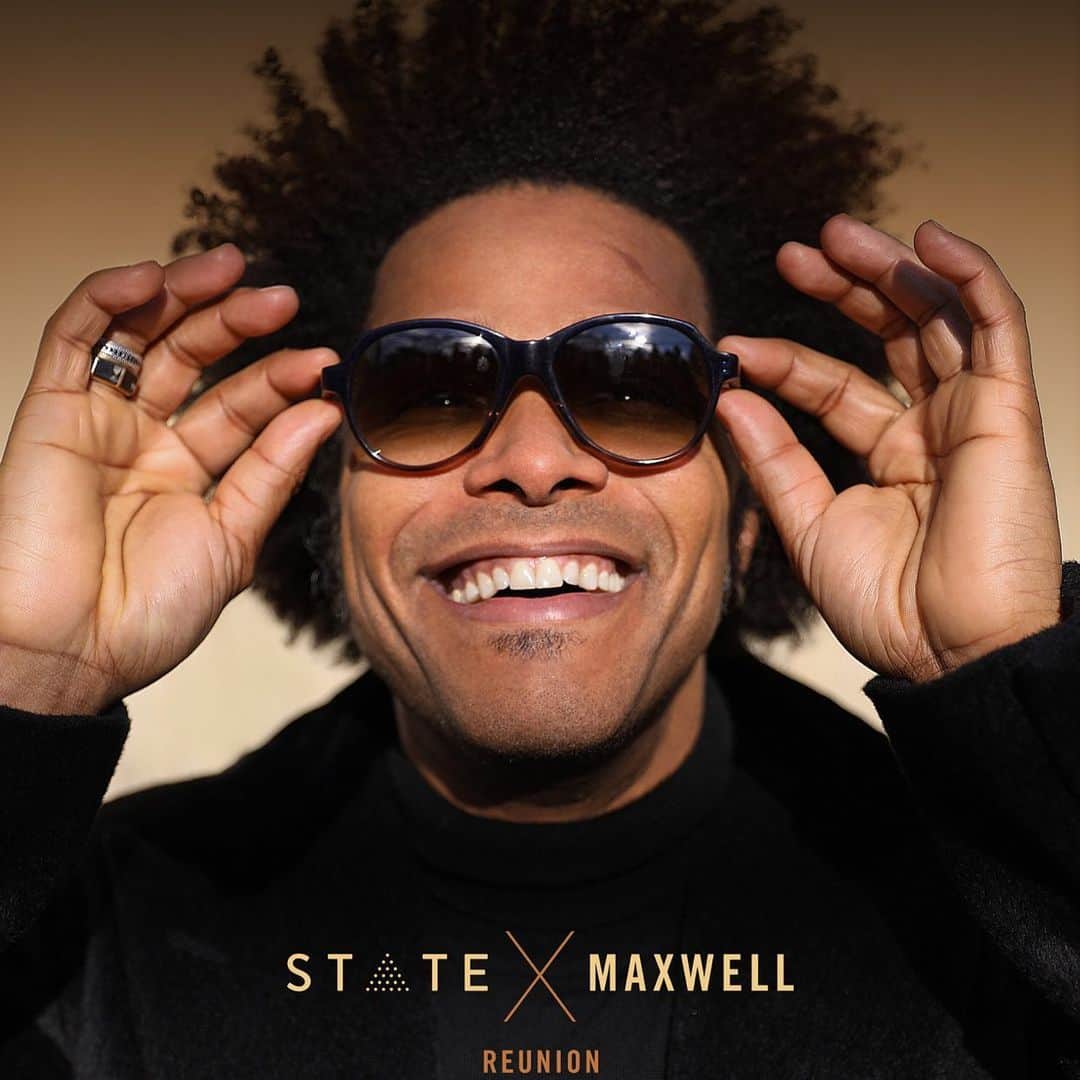 マックスウェルのインスタグラム：「X @stateopticalco   so excited to announce REUNION - my limited edition sunglass style that I designed in collaboration with STATE Optical.  @stateopticalco   2 colors - blue smoke and matte black are available now at http://www.maxwellxstate.com  @oyes_vision x @thevisioncouncil   IN HONOR OF BLACK HISTORY MONTH (YEARS)   20 diverse students will go to college for free for optometry •   📸 : @itssaadamer • 🌍 • ♻️ • 🚀」