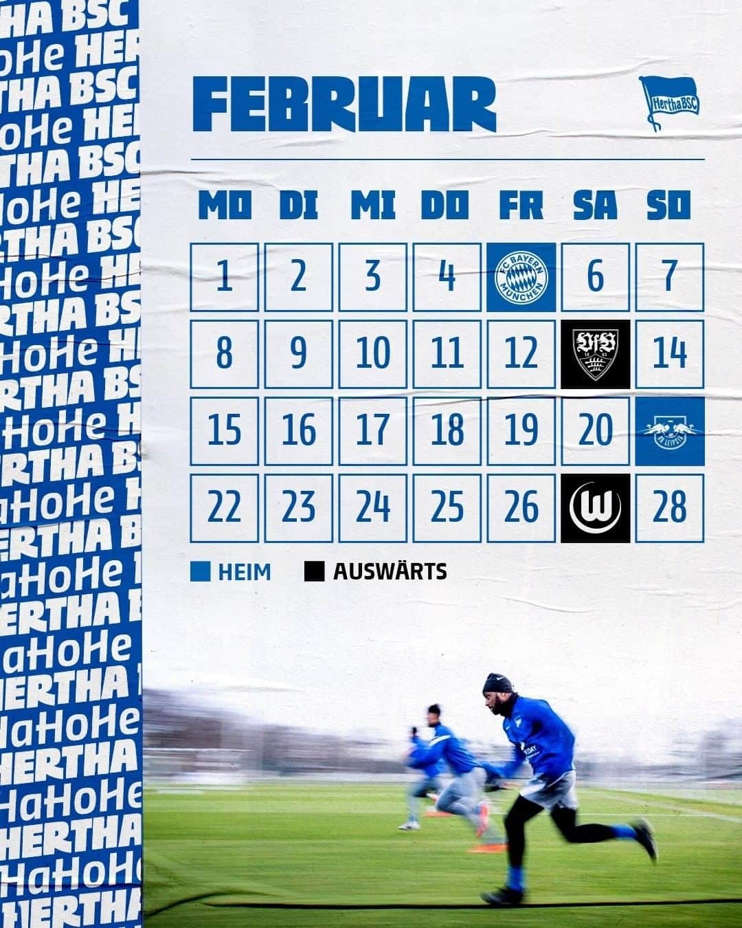 ヘルタ・ベルリンのインスタグラム：「Februar 2021! ✌️👋 . . #HaHoHe #herthabsc」