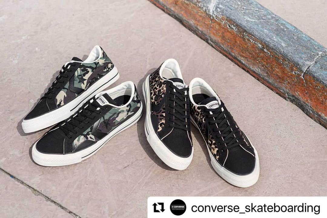 コンバースさんのインスタグラム写真 - (コンバースInstagram)「アーカイブのバスケットボールシューズをスケート仕様にアップデート。 アッパーにレパード柄とカモ柄を採用。印象的なパターンにブラックを組み合わせてクールに仕上げたデザイン。  #Repost @converse_skateboarding ・・・ PRORIDE SK PT OX  #converse_skateboarding #コンバーススケートボーディング #converse #コンバース」2月1日 17時20分 - converse_jp