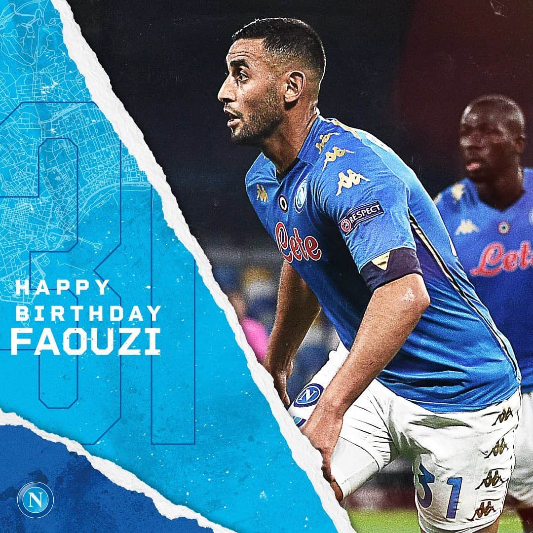 SSCナポリさんのインスタグラム写真 - (SSCナポリInstagram)「🎂 Happy Birthday, Faouzi!  💙 #ForzaNapoliSempre」2月1日 18時01分 - officialsscnapoli