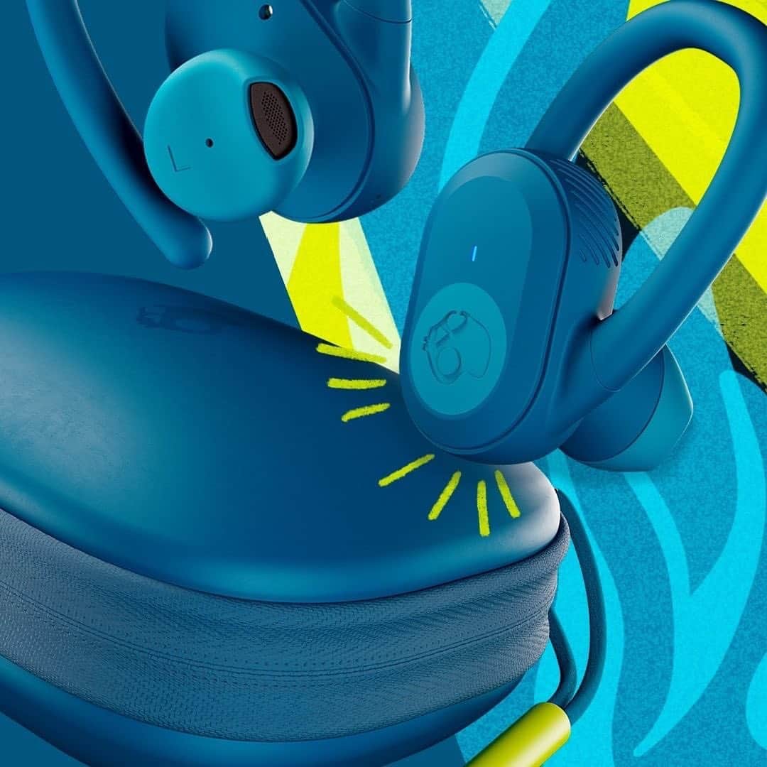 Skullcandy Japanのインスタグラム：「Push Ultra Determined Blue💙⚡️﻿ 12.5mmの特大ドライバー搭載でパワフルなサウンド💀﻿ ﻿ 🔒 調整可能なイヤーフック﻿ 💦 IP67等級の防水・耐汗・防塵性能﻿ 🔋 最長40時間バッテリー+急速充電﻿ ﻿ 詳しくは投稿をタップ✔︎﻿ ﻿ #FeelSkullcandy #FeelDetermined」