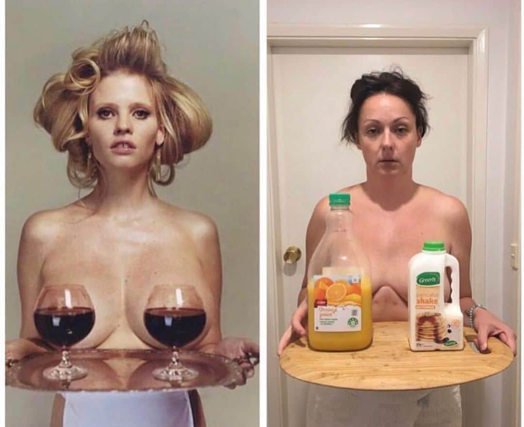 セレステ・バーバーのインスタグラム：「How it started. How it’s going.  #celestechallengeaccepted  #celestebarber #funny #larastone」