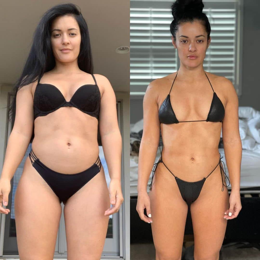 Jessica Arevaloさんのインスタグラム写真 - (Jessica ArevaloInstagram)「126lbs VS 117lbs (current) - THIS YEAR HAS BEEN HARD! Since everything with Covid and my back injury (due to a car accident). I’m right there on the struggle bus with y’all. I had never weighed this much in my life and ate out of boredom and entertainment.  - I was ASHAMED, DEPRESSED & overall unhappy. My fitness journey just seemed to be at a stand still and I couldn’t get out of my head. Putting myself down, being hard on myself telling myself I was a failure. It was an emotional roller coaster. Some days even weeks I’d feel happy about my body and other days I wasn’t happy maybe even triggered by things I would see on social media. Constantly second guessing myself was exhausting but REAL LIFE. - There’s an 8 month difference in these pictures and 9lbs. I am still trying to wrap my head around getting back on track and accepting myself & loving myself. It’s been a daily struggle & it’s something I continue to struggle with.  - I just want y’all to know if you are struggling YOUR AREN’T ALONE. Everyday I fight and deal with a lot more then I share. So let’s all remind ourselves to be KIND, give ourselves GRACE & treat others how we want to be treated.  - TAG SOMEONE THAT NEEDS TO HEAR THIS MESSAGE!❤️」2月2日 6時47分 - jessicaarevalo_