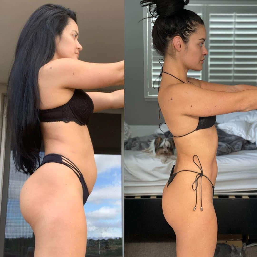 Jessica Arevaloさんのインスタグラム写真 - (Jessica ArevaloInstagram)「126lbs VS 117lbs (current) - THIS YEAR HAS BEEN HARD! Since everything with Covid and my back injury (due to a car accident). I’m right there on the struggle bus with y’all. I had never weighed this much in my life and ate out of boredom and entertainment.  - I was ASHAMED, DEPRESSED & overall unhappy. My fitness journey just seemed to be at a stand still and I couldn’t get out of my head. Putting myself down, being hard on myself telling myself I was a failure. It was an emotional roller coaster. Some days even weeks I’d feel happy about my body and other days I wasn’t happy maybe even triggered by things I would see on social media. Constantly second guessing myself was exhausting but REAL LIFE. - There’s an 8 month difference in these pictures and 9lbs. I am still trying to wrap my head around getting back on track and accepting myself & loving myself. It’s been a daily struggle & it’s something I continue to struggle with.  - I just want y’all to know if you are struggling YOUR AREN’T ALONE. Everyday I fight and deal with a lot more then I share. So let’s all remind ourselves to be KIND, give ourselves GRACE & treat others how we want to be treated.  - TAG SOMEONE THAT NEEDS TO HEAR THIS MESSAGE!❤️」2月2日 6時47分 - jessicaarevalo_