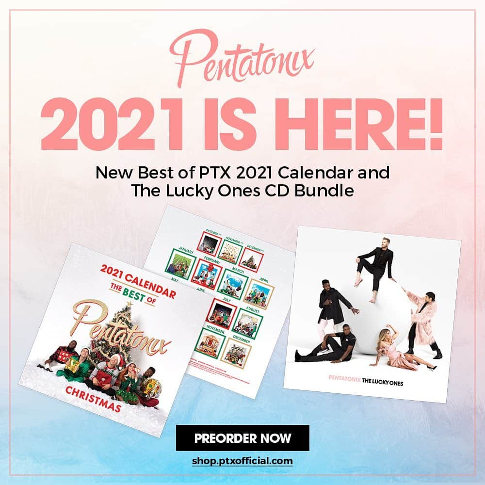 ペンタトニックスさんのインスタグラム写真 - (ペンタトニックスInstagram)「✨ Our NEW Best of PTX 2021 Calendar 🗓 is available for pre order now! Purchase the bundle and you'll get a physical copy of our upcoming album (out in 11 days!!!) with it, too! Pre-order your bundle right now at shop.ptxofficial.com. #PTXTheLuckyOnes」2月2日 5時58分 - ptxofficial