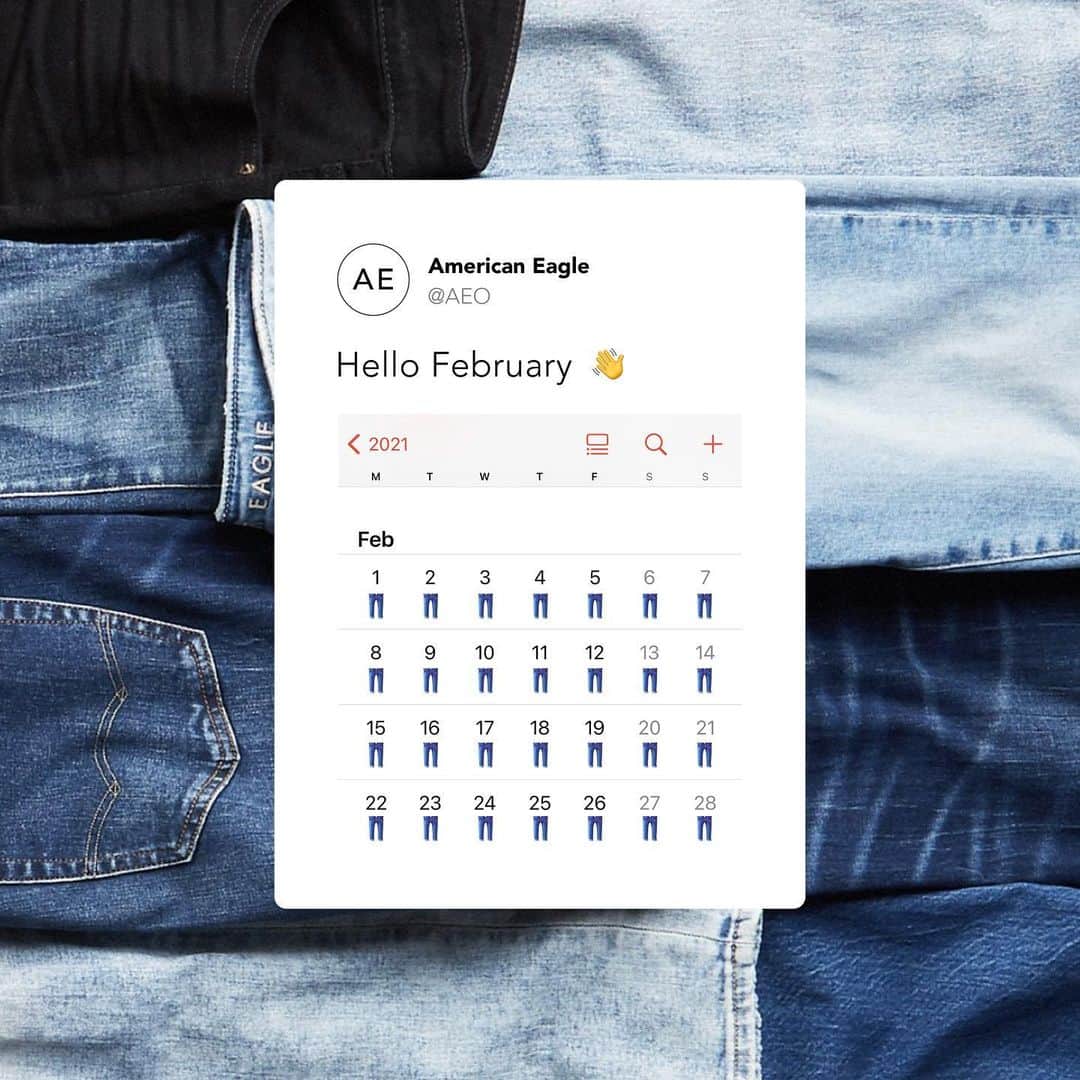 American Eagleのインスタグラム：「Forecast says: AE denim… all month long.」