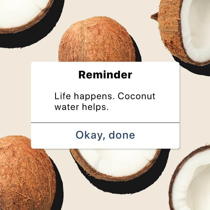 Vita Coco Coconut Waterのインスタグラム：「We just want to clarify: coconut water won't *fix* all of your problems. So, don't like pour one all over your bills or ex-boyfriend. Actually, on second thought...maybe the latter would be effective?」