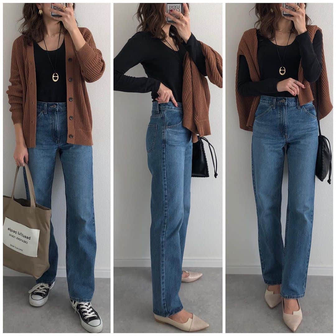 Miyoさんのインスタグラム写真 - (MiyoInstagram)「【上下UNIQLO U❤︎】﻿ ▷▷▷スワイプ﻿ ﻿ ﻿ 1/25に投稿した全身UNIQLOUの﻿ カーディガンの下はこんな感じでした☺️﻿ ﻿ 薄手だけど、体にフィットして着心地がいい﻿ 3Dニット🖤﻿ 多少透け感があるのでインナーはブラックの﻿ ヒートテックを着ました☺️﻿ ボトムスにinしても羽織りの下に着てもごわついたり﻿ 着膨れしないのでインナー使いに便利です👌🏻﻿ ﻿ ﻿ ﻿ ﻿ #3Dハイツイストコットンクルーネックセーター …#UNIQLO#ユニクロユー﻿ #レギュラーフィットストレートハイライズジーンズ …#ユニクロ﻿ ピアス…#zara#ザラ﻿ リング…#3coins﻿ ロングネックレス…#楽天roomに載せてます﻿ ﻿ ﻿ #UNIQLOU#ユニクロ購入品#UNIQLOコーデ#ユニクロコーデ#着回しコーデ#ブーツコーデ#スニーカーコーデ#ザラコーデ#ザラジョ#ママコーデ#ママファッション#プチプラコーデ#プチプラファッション#シンプルコーデ#カジュアルコーデ#大人カジュアル#きれいめカジュアル﻿ ﻿ ﻿ ﻿ ﻿ ﻿」2月1日 22時57分 - miyopu
