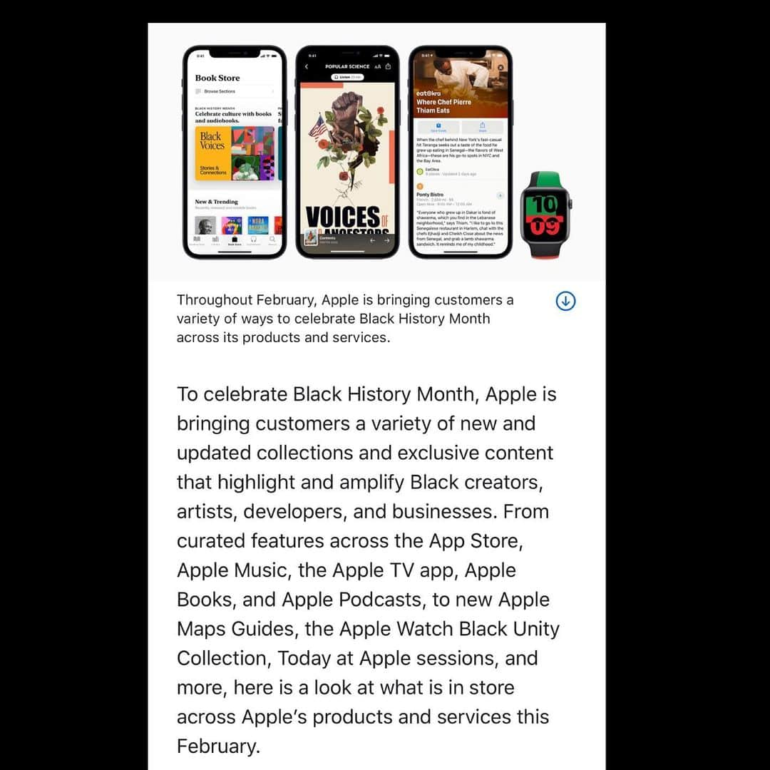 エブロ・ダーデンさんのインスタグラム写真 - (エブロ・ダーデンInstagram)「#Salute to the @Apple Watch team & all the Black designers at #Apple tand the whole staff making sure we keep showing up right.   #BlackHistoryMonth」2月2日 0時02分 - oldmanebro