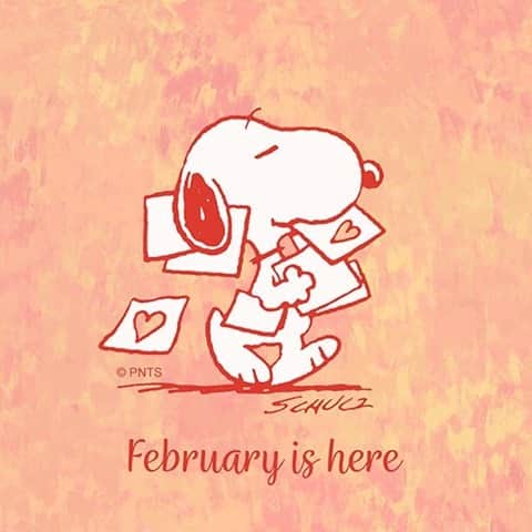 スヌーピーのインスタグラム：「Hi, February ❤️」