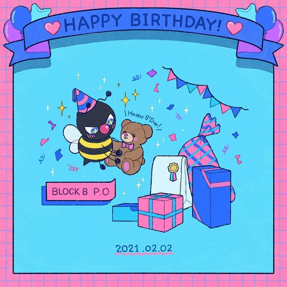 Block Bのインスタグラム：「[🎂] HAPPY BIRTHDAY P.O🥳﻿﻿ ﻿﻿ ピオ兄ちゃんお誕生日おめでとうだBee～🎁🎉﻿﻿﻿﻿ ﻿﻿ #블락비 #BLOCKB﻿﻿ #피오  #PO﻿ #ピオ﻿ #happypoday」