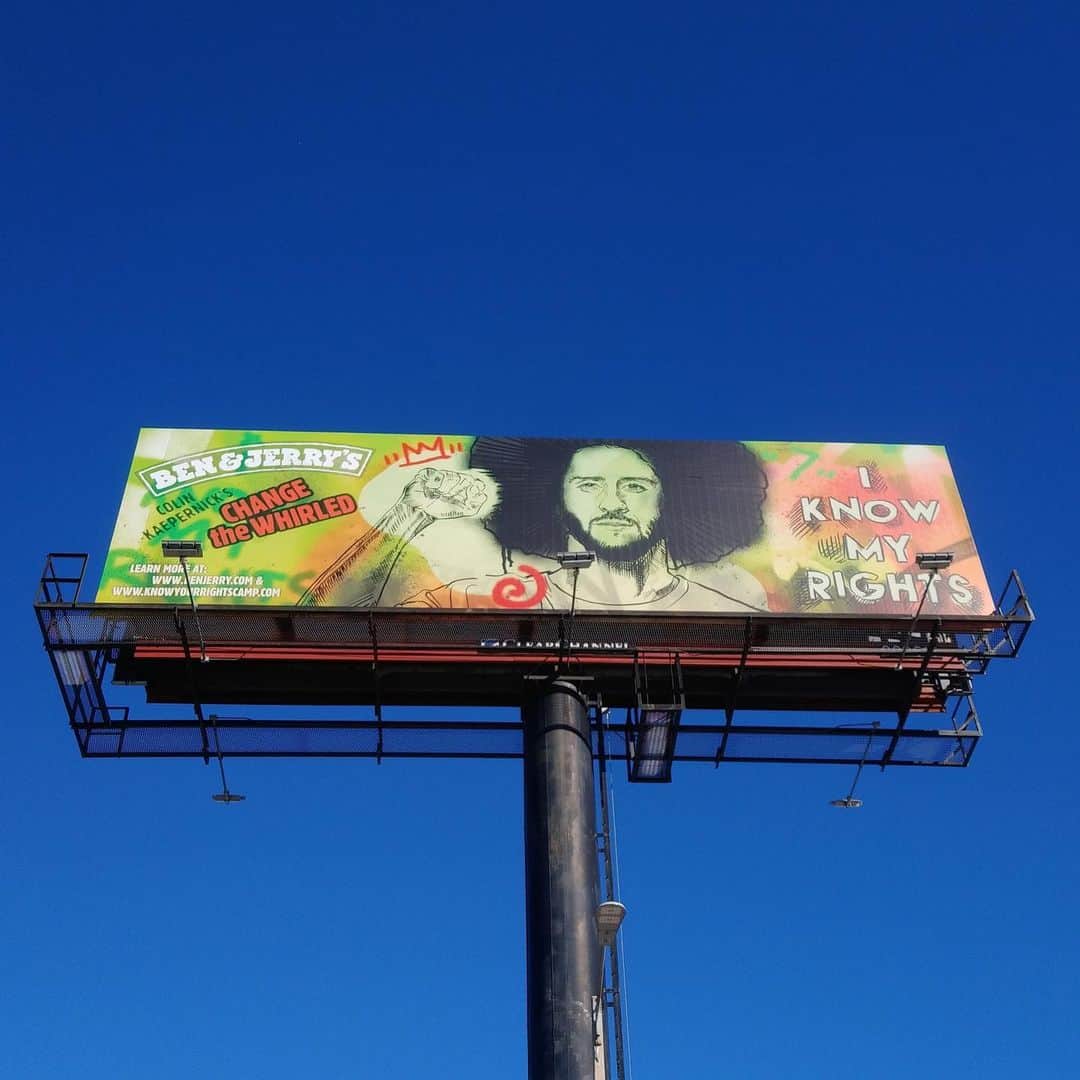 Ben & Jerry'sのインスタグラム：「Our new billboard in Tampa.  @kaepernick7 @yourrightscamp」