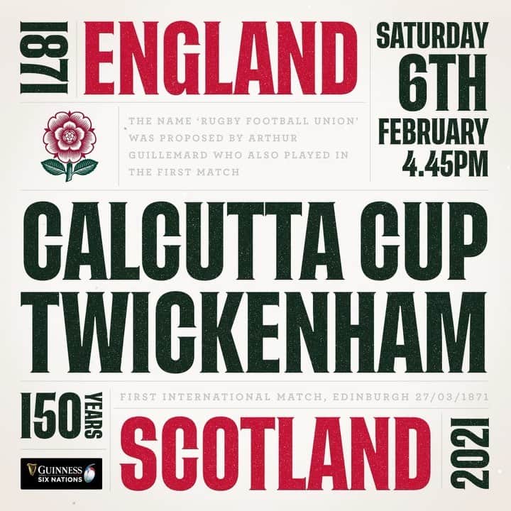 ラグビーイングランド代表のインスタグラム：「Ready to defend the #CalcuttaCup 🏴󠁧󠁢󠁥󠁮󠁧󠁿🏴󠁧󠁢󠁳󠁣󠁴󠁿don’t miss this one on Saturday 🌹  #ENGvSCO #CalcuttaCup #GuinnessSixNations #EnglandRugby150」