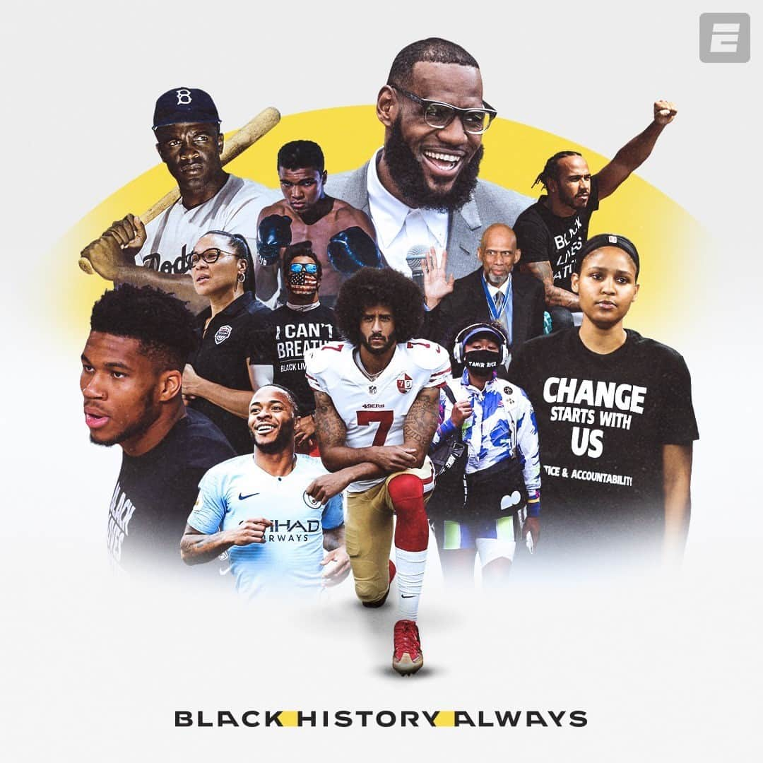 espnさんのインスタグラム写真 - (espnInstagram)「Throughout Black History Month, and beyond, we applaud those who have pushed the world forward, and chose to not simply stick to sports.  #BlackHistoryMonth x #BlackHistoryAlways」2月2日 0時55分 - espn