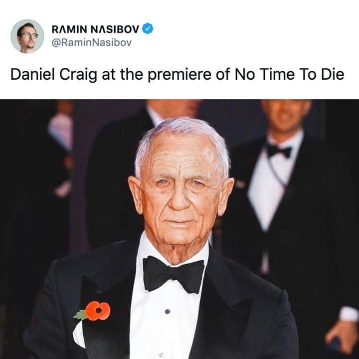 9GAGさんのインスタグラム写真 - (9GAGInstagram)「It's been 84 years⠀ 📸 @raminnasibov⠀ -⠀ #notimetodie #danielcraig #9gag」2月2日 2時00分 - 9gag