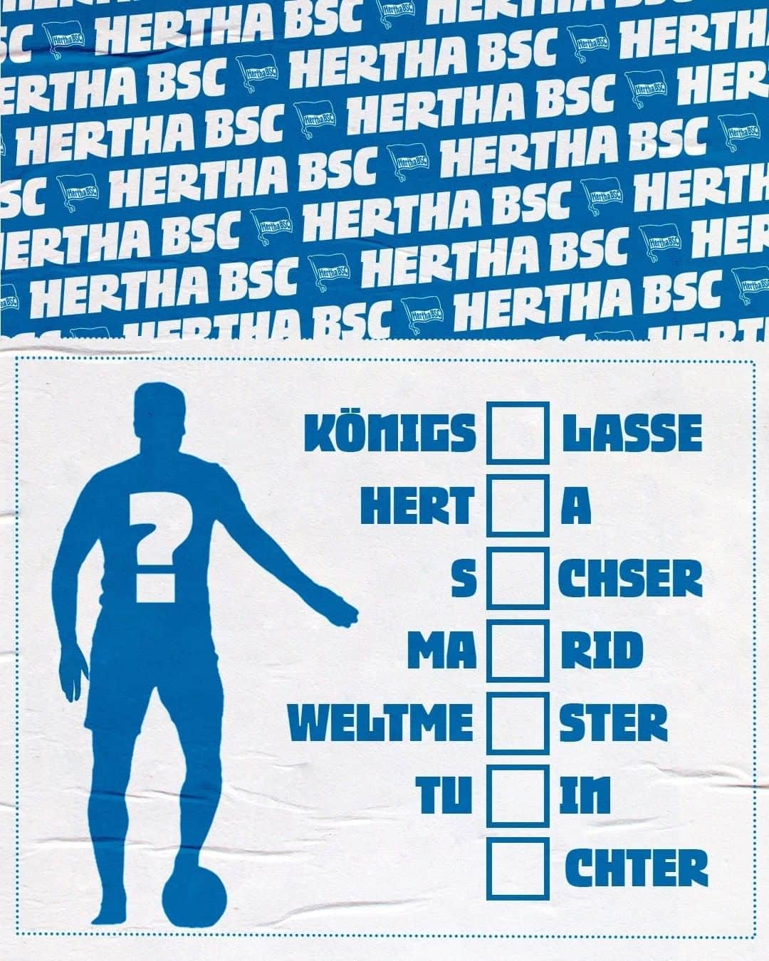 ヘルタ・ベルリンのインスタグラム：「Ihr merkt es schon - heute ist Rätseltag... 😏 . . #deadlineday #transfer #HaHoHe #herthabsc」