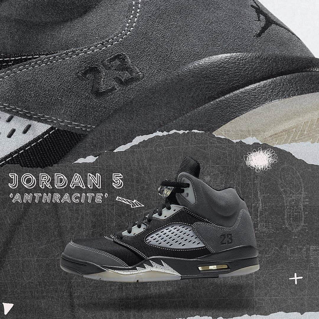 shoes ????のインスタグラム：「Thoughts on the Air Jordan 5 ‘Anthracite’ dropping on the 6th?👀 Who’s copping?👇  #sneakernews #sneakers #nicekicks #kicksonfire #kickstagram #hypebeast #complexsneakers #brkicks #highsnobiety #stockx #grailed #shoeporn #airjordan1 #jordan5 #airjordan #yeezy」