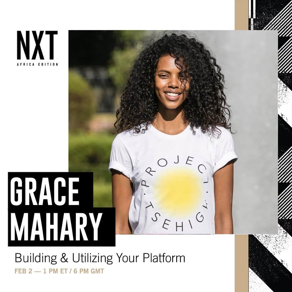 グレースマハリーのインスタグラム：「HAPPY BLACK HISTORY MONTH 🙌🏾   TOMORROW, I’m excited to be discussing Building & Utilizing Your Platform as part of NXT: AFRICA EDITION — a series of workshops to prepare the next generation of sports, fashion, and entertainment leaders with a specific focus on the emerging African Market. Leveraging my platform for good has always been a founding pillar of my career; it’s why @projecttsehigh exists and why I celebrate tf out of marginalized artists and leaders 👊🏾 if you want to tune in, sign up link for workshop in my story! @endeavorimpact」