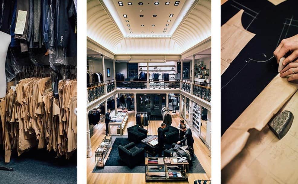 ギーブス&ホークスのインスタグラム：「On the Row: Gieves & Hawkes  Our workshop & cutting room captured by Jonathan Daniel Pryce @garconstyle @garconjon   #GievesandHawkes250 #GH250 #GHbrandmoments #SavileRow #Tailoring #BritishHeritage #bespoke #workshop」