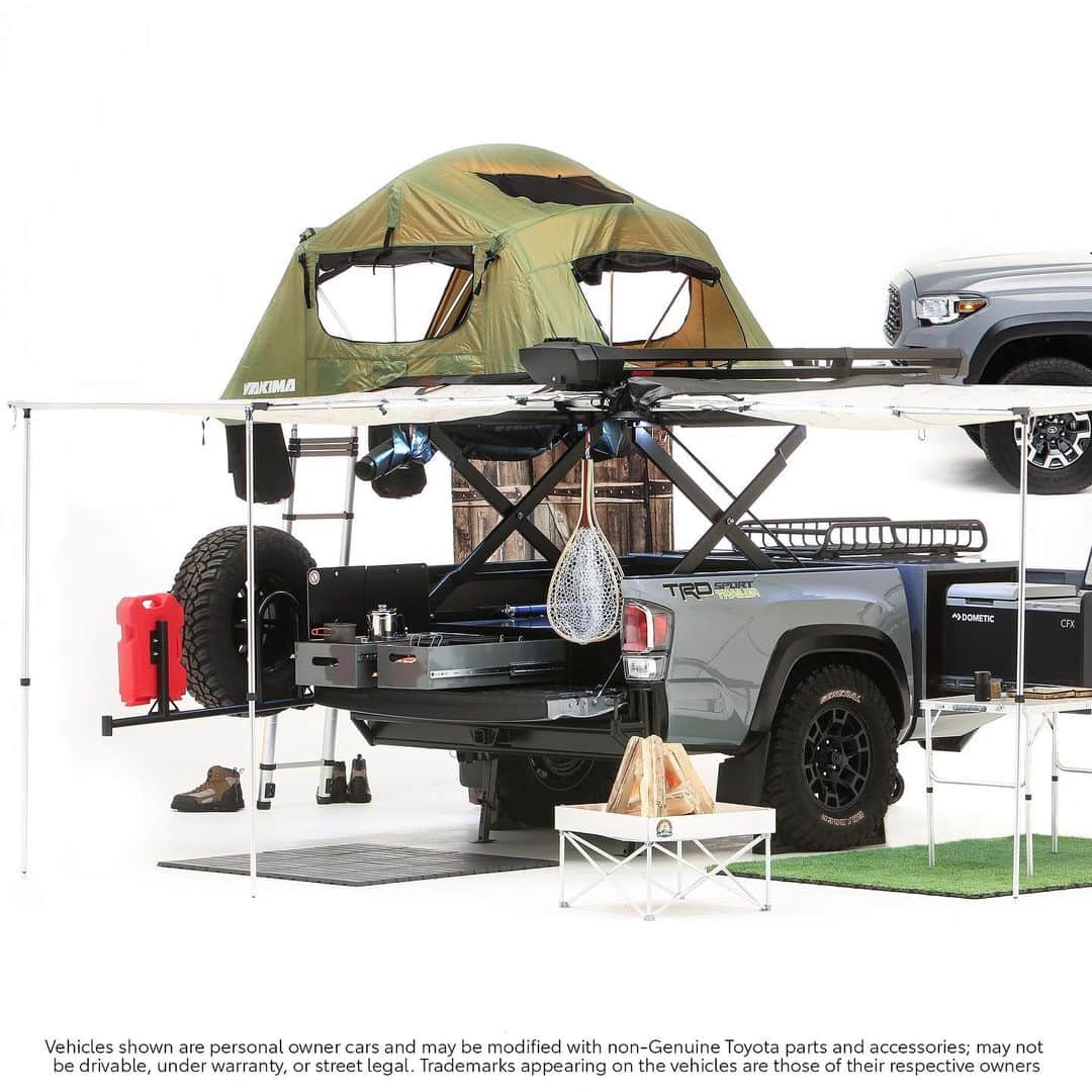 toyotausaさんのインスタグラム写真 - (toyotausaInstagram)「Welcome to your backwoods adventure basecamp! 🏕️ The #TRD-Sport Trailer is an out-of-the-box overlanding multi-tool, made from the truck bed of a #Tacoma, that can really pack it all. #SEMA2020 #LetsGoPlaces」2月2日 2時39分 - toyotausa