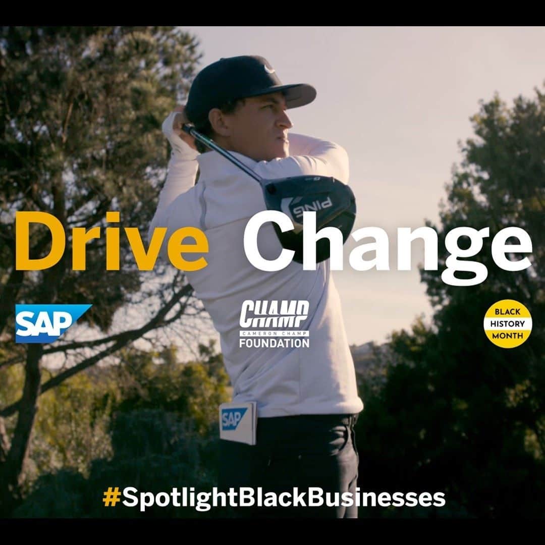 SAPさんのインスタグラム写真 - (SAPInstagram)「For #BlackHistoryMonth, we are teaming up with the @Cameron__Champ Foundation. Each week in Feb., if Cameron makes his goal on the golf course‍, a select Black-owned business will receive $10,000. Details: http://sap.to/6176HdpBK」2月2日 2時55分 - sap